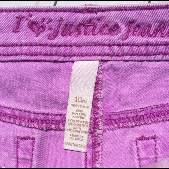 Justice Light Purple Denim Shorts Size-10 and 1/2 - Picture 3 of 5